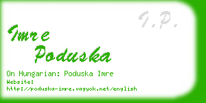 imre poduska business card